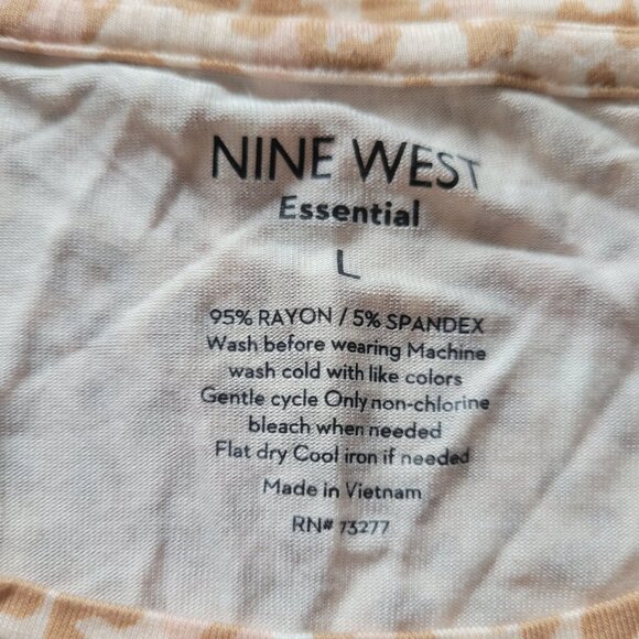 Nine West Essential Leopard Print Top - Beige & White - Womens L - Picture 6 of 6